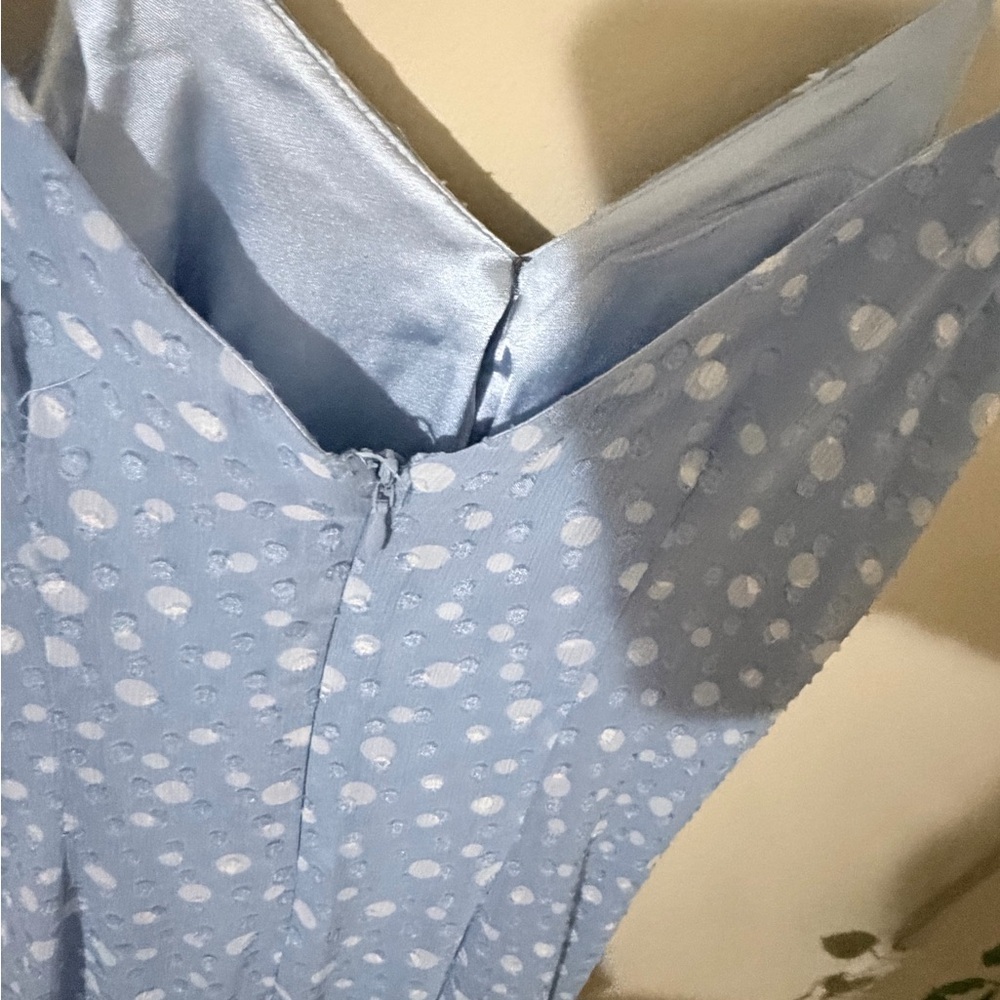 Alex Marie Sky Blue Tiered Maxi Dress with Tie Waist - Picture 8 of 11